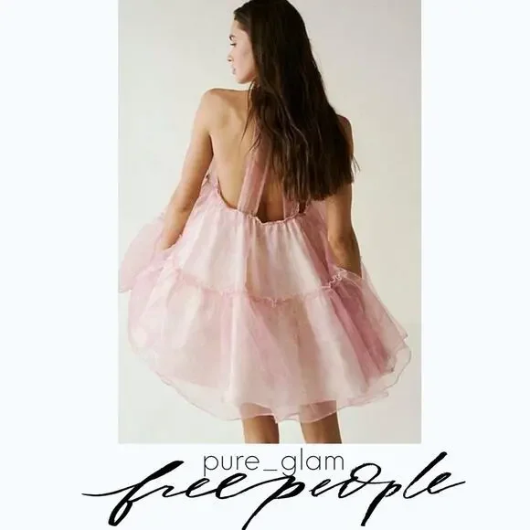 Free People fairy tiered ruffled mini dress summer party cocktail Women